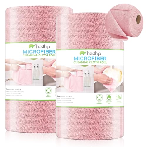 HASTHIP® Microfiber Cleaning Cloth Roll Pre-Cut Tear Away Highly Absorbent Reusable Multipurpose Kitchen Cleaning Cloths & Wipes 100Pcs 25x25cm Pink for Dusting Spills Streak-Free Surfaces & Household Cleaning HASTHIP® Microfiber Cleaning Cloth Roll Pre-Cut Tear Away Highly Absorbent Reusable Multipurpose Kitchen Cleaning Cloths & Wipes 100Pcs 25x25cm Pink for Dusting Spills Streak-Free Surfaces & Household Cleaning